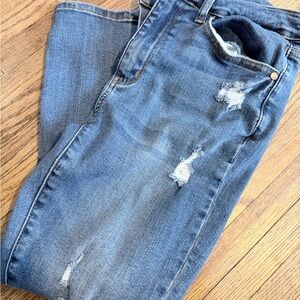 Judy Blue Distressed Light Blue Boyfriend Jeans